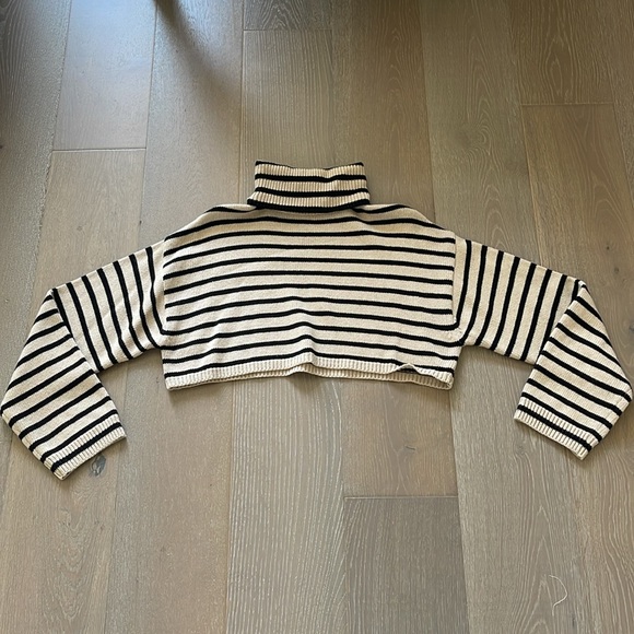 The Frankie Shop Striped Turtleneck Cropped Sweater - Picture 5 of 5